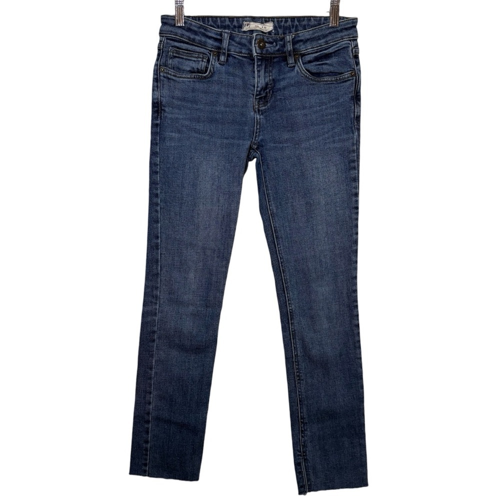 Free People Raw Split Hem Blue Jeans Sz. 25
